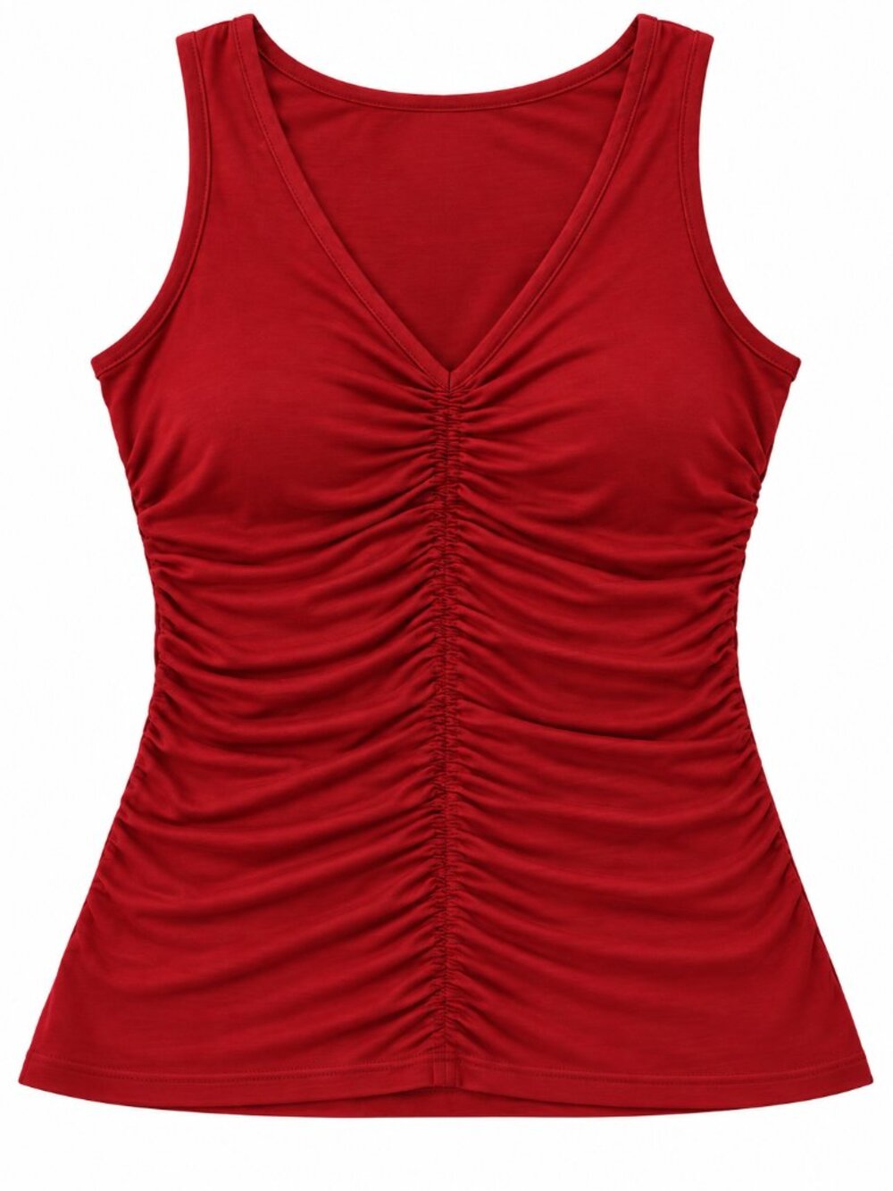 B-Slim Reversible Red Ruched Shaping Top Size M
